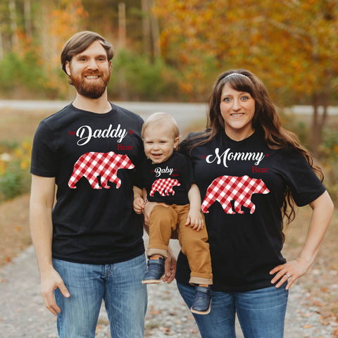 Christmas Family Shirts Bear Christmas Shirts for Family Christmas Matching Custom Personalized Shirts Xmas Mama Bear Papa Bear Christmas