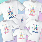 Unicorn Family Shirts Unicorn Birthday Shirt Birthday Girl Unicorn party Unicorn theme Family matching Personalized Custom Pink Unicorn Birthday Girl Family Matching Rainbow