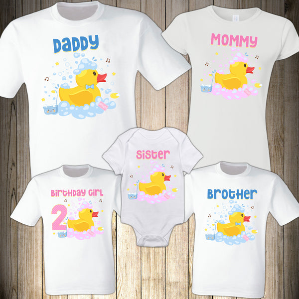 Birthday Family Shirts Rubber Duckies Bath Duck Birthday Boy T-shirt Family  Shirts Bath Duck Shirts Ducks Personalized Matching Custom